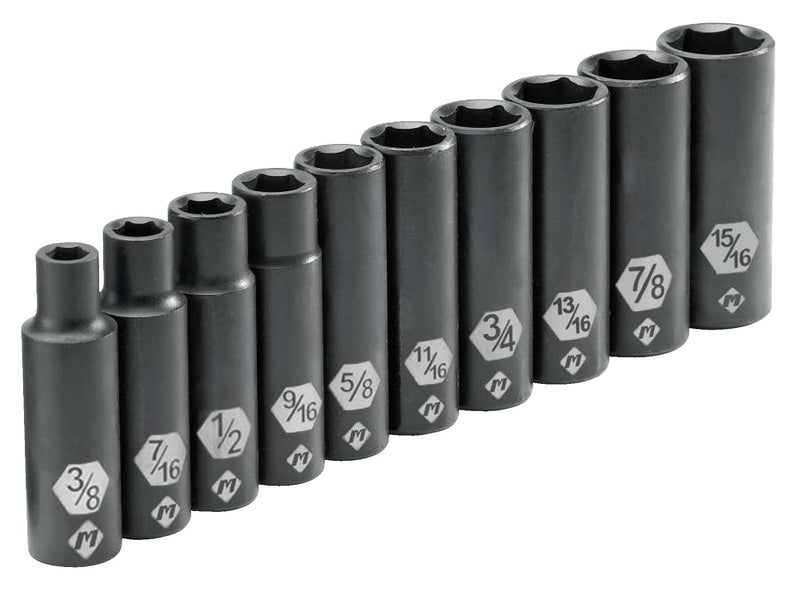 1/2-in Drive Deep Impact Socket Set, SAE, 10-pc G7O6