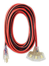 25-ft 14/3 Outdoor Extension Cord with 3 Grounded Outlets, Lighted End and Locking Connector, Hi-Visibility E3G2 - product image 1