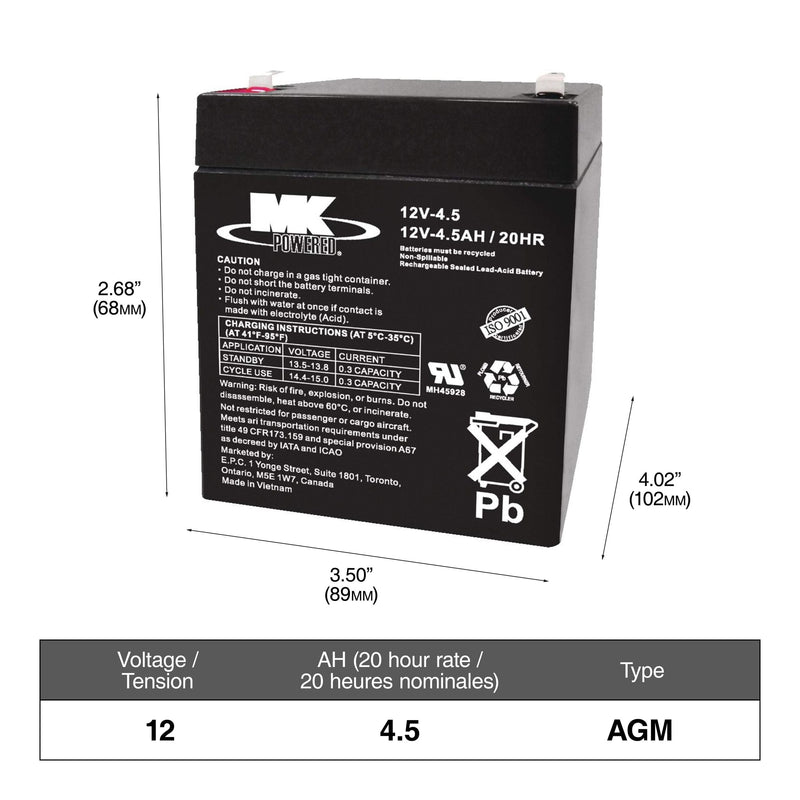 YELLOWTOP 9014-045 Group Size 34/78 Dual Purpose AGM Battery, 750 CCA G0K9