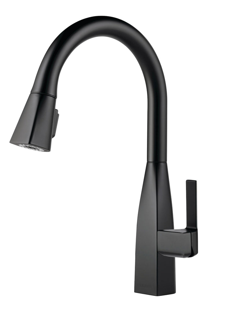 Xander Single-Handle Pull-Down Kitchen Faucet, Black P0U7